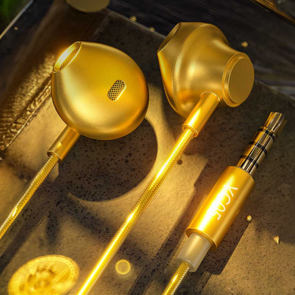 Słuchawki Przewodowe Jack 3.5 mm Wekome Yc05 Sakin Series Złoty