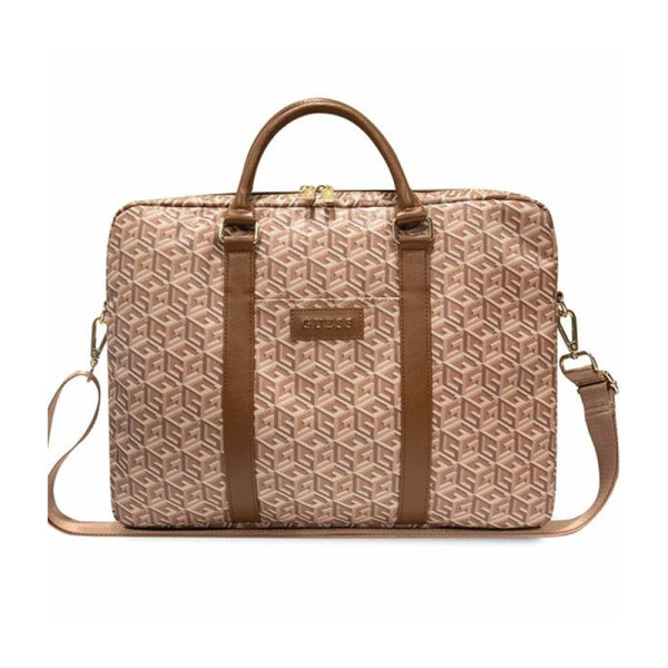 Torba Na Notebooka 16 " Guess Gcube Stripes Computer Bag Brązowy