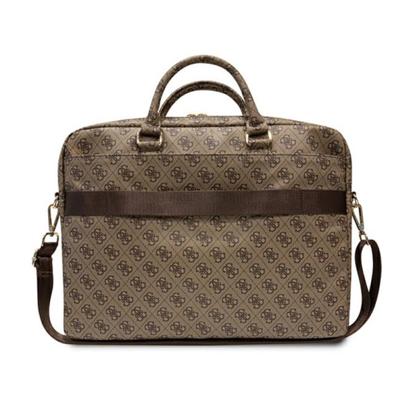 Torba Na Notebooka 16 " Guess 4G Printed Stripes Computer Bag Brązowy