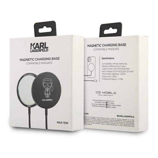 Ładowarka Indukcyjna MagSafe 15 W Karl Lagerfeld Outline Magnetic Charger Base Czarny