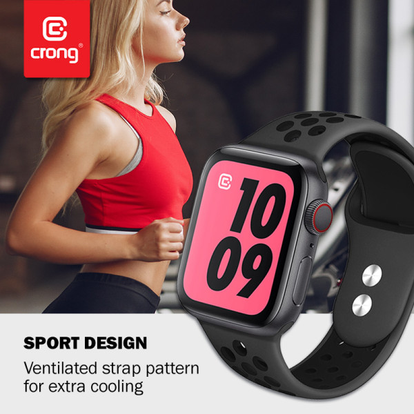 Pasek Do Apple Watch 38 / 40 / 41 mm Crong Duo Sport Szary