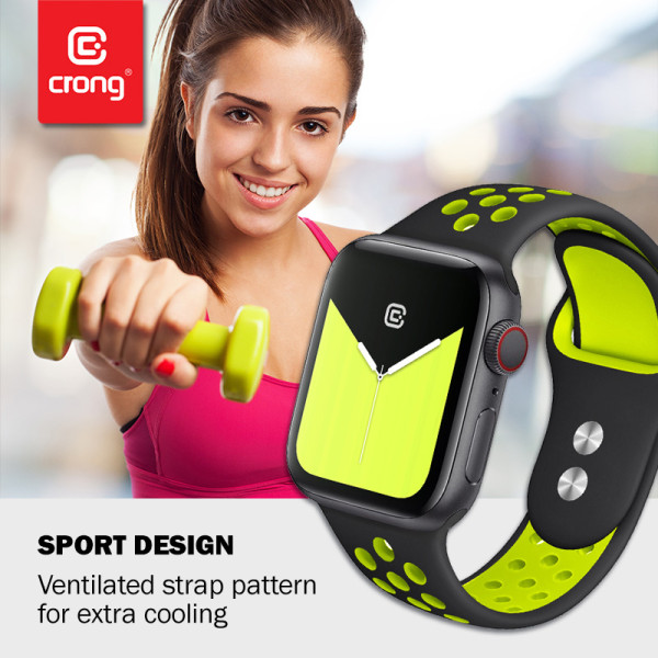 Pasek Do Apple Watch 38 / 40 / 41 mm Crong Duo Sport Czarny