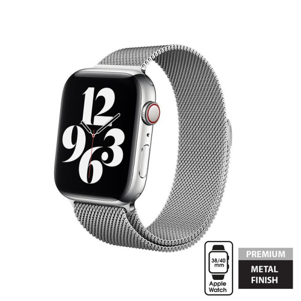 Bransoletka Ze Stali Nierdzewnej Do Apple Watch 38 / 40 / 41 mm Crong Milano Steel Srebrny
