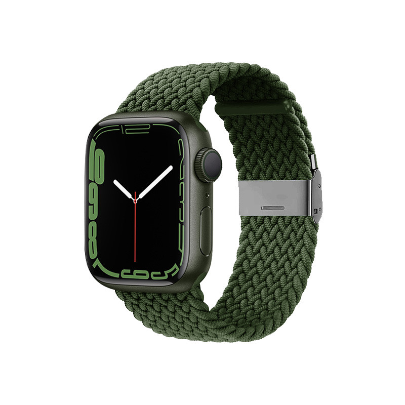 Pasek Pleciony Do Apple Watch 38 / 40 / 41 mm Crong Wave Band Zielony