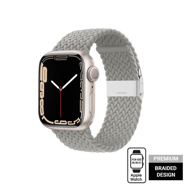 Pasek Pleciony Do Apple Watch 38 / 40 / 41 mm Crong Wave Band Szary