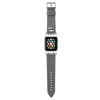 Pasek Do Apple Watch 38 / 40 / 41 mm Karl Lagerfeld Saffiano Karl Head Srebrny