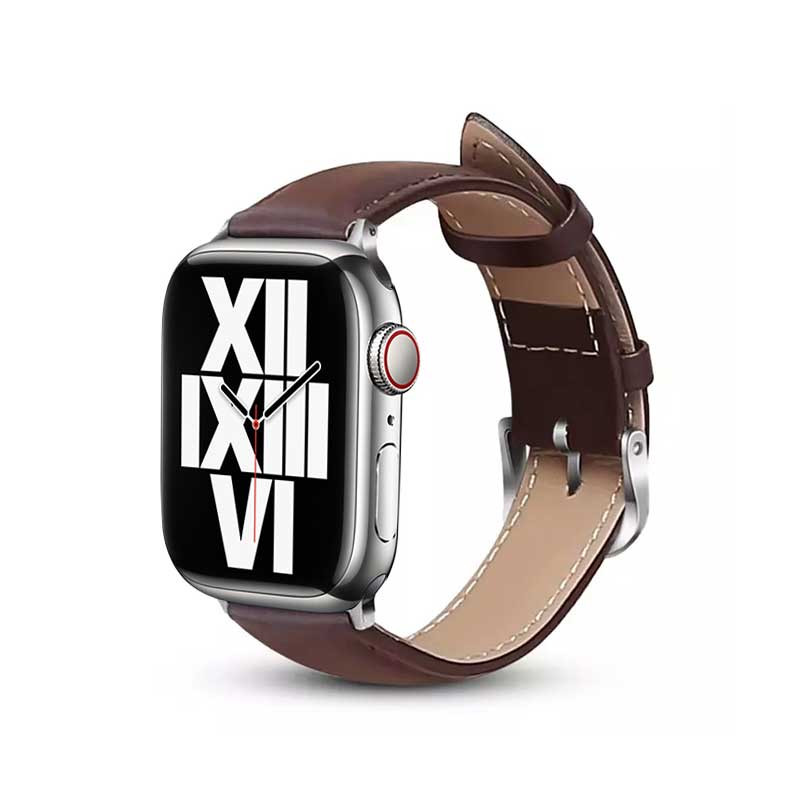 Pasek Z Naturalnej Skóry Do Apple Watch 38 / 40 / 41 mm Crong Noble Band Brązowy