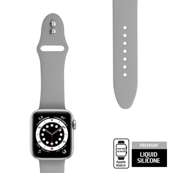 Pasek Do Apple Watch 42 / 44 / 45 / 49 mm Crong Liquid Szary