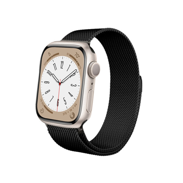 Bransoletka Ze Stali Nierdzewnej Do Apple Watch 42 / 44 / 45 / 49 mm Crong Milano Steel Czarny