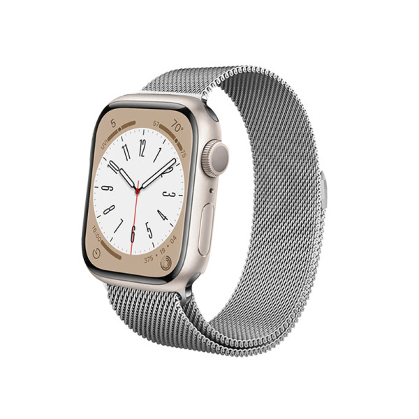 Bransoletka Ze Stali Nierdzewnej Do Apple Watch 42 / 44 / 45 / 49 mm Crong Milano Steel Srebrny