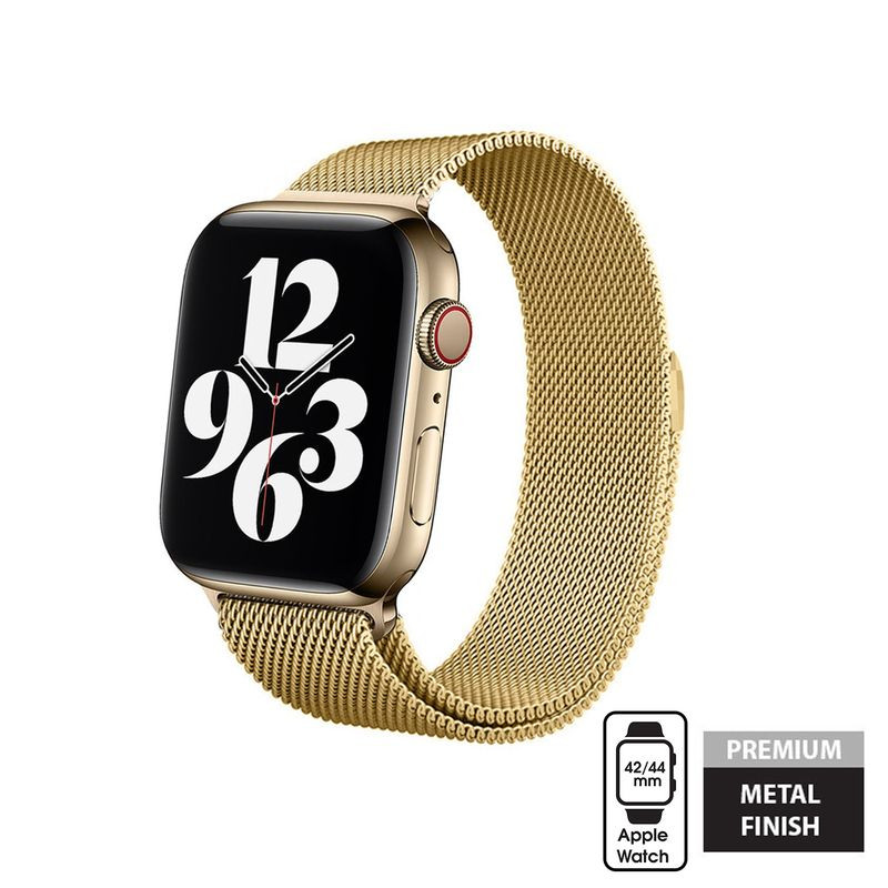 Bransoletka Ze Stali Nierdzewnej Do Apple Watch 42 / 44 / 45 / 49 mm Crong Milano Steel Złoty