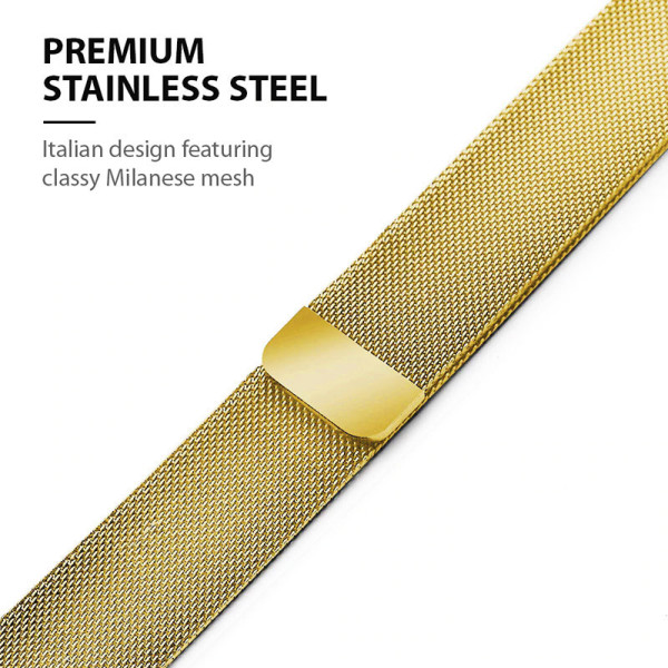 Bransoletka Ze Stali Nierdzewnej Do Apple Watch 42 / 44 / 45 / 49 mm Crong Milano Steel Złoty