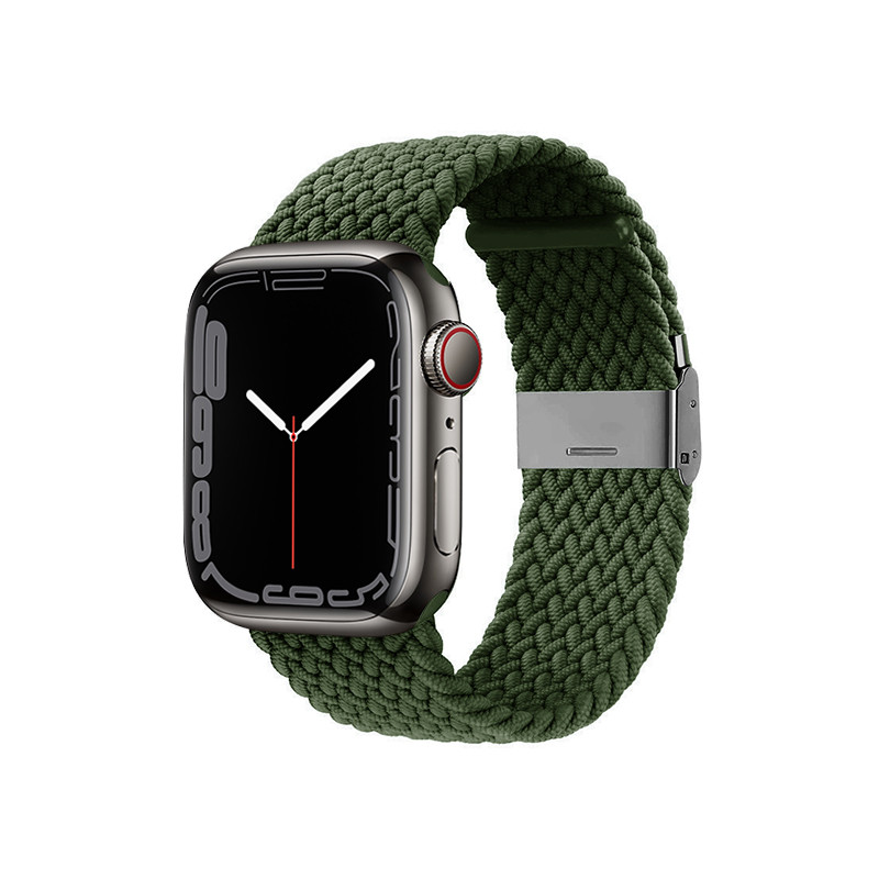 Pasek Pleciony Do Apple Watch 42 / 44 / 45 / 49 mm Crong Wave Band Zielony