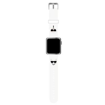 Pasek Do Apple Watch 42 / 44 / 45 / 49 mm Karl Lagerfeld Silicone Karl & Choupette Heads Biały