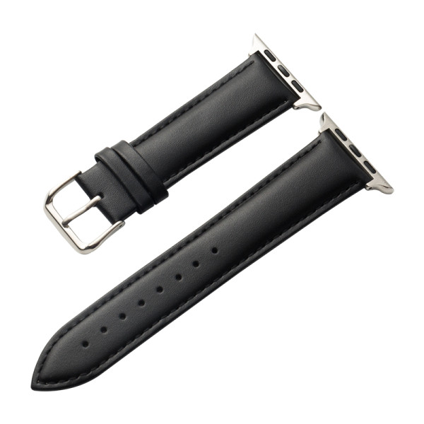 Pasek Z Naturalnej Skóry Do Apple Watch 42 / 44 / 45 / 49 mm Crong Noble Band Czarny