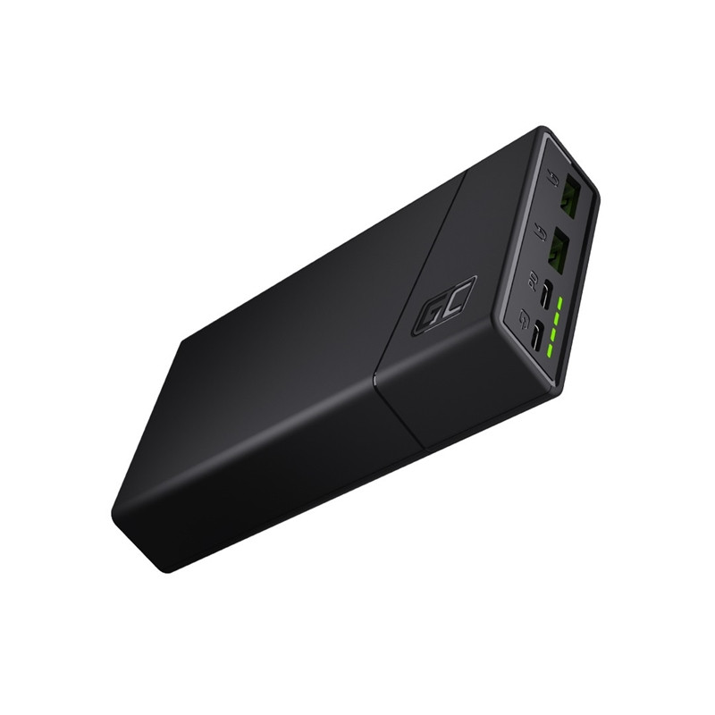 Powerbank 20000 mAh Z Szybkim Ładowaniem 2x USB Ultra Charge Oraz 2x USB-C Power Delivery 18 W Green Cell Powerplay20 Czarny