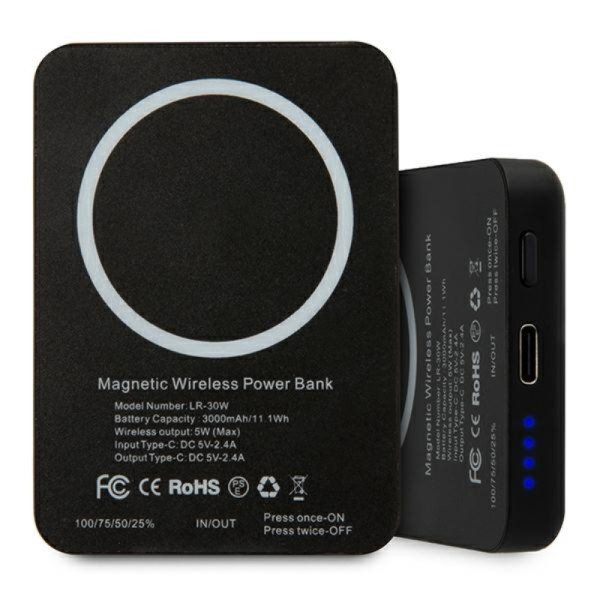 Powerbank MagSafe 3000 mAh Karl Lagerfeld Outline Magnetic Powerbank Czarny