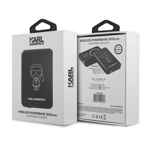 Powerbank MagSafe 3000 mAh Karl Lagerfeld Outline Magnetic Powerbank Czarny