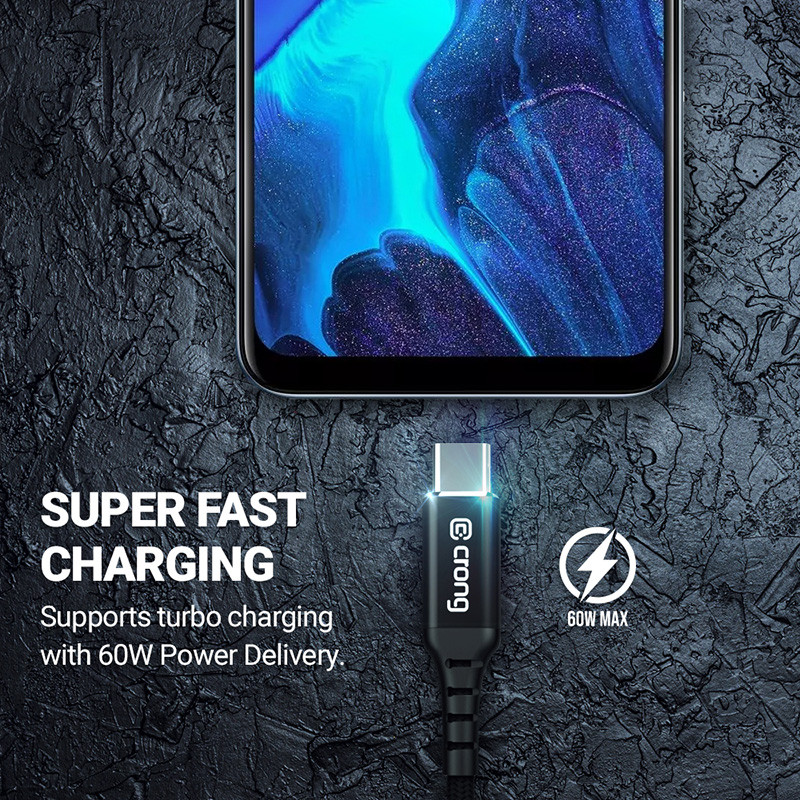Kabel 60 W 3A USB-A Do USB-C Fast Charging 25...