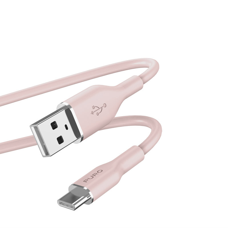 Kabel USB-A Do USB-C 1.5 m Puro Icon Soft Cable Różowy