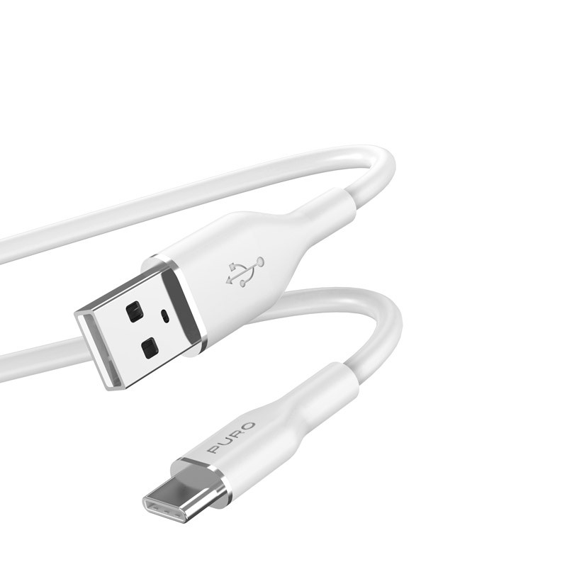 Kabel USB-A Do USB-C 1.5 m Puro Icon Soft Cable Biały