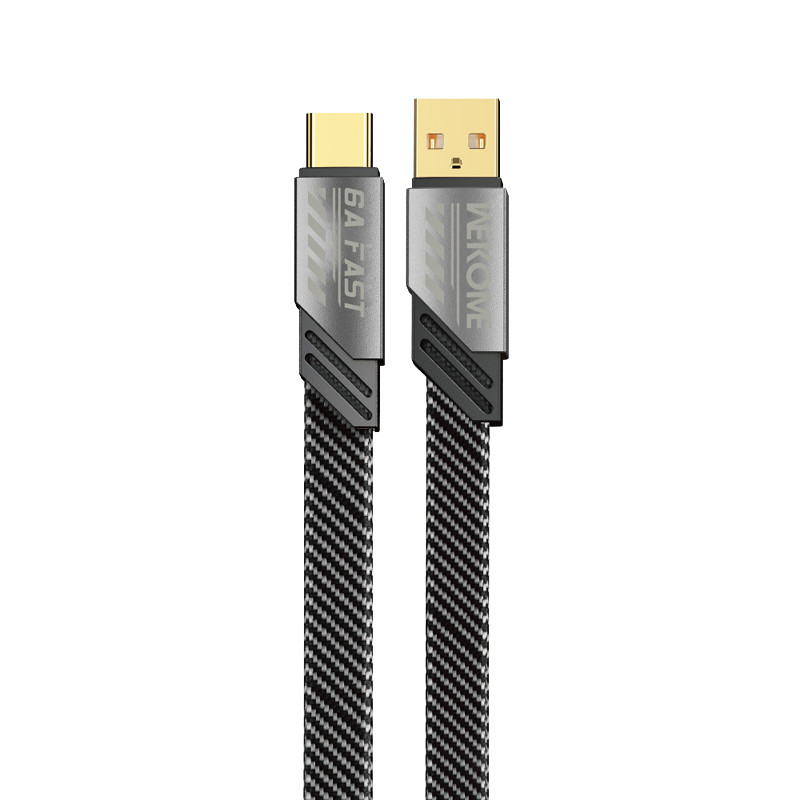 Kabel Połączeniowy USB-A Do USB-C Fast Charging 1 m Wekome Wdc - 190 Mecha Series Szary