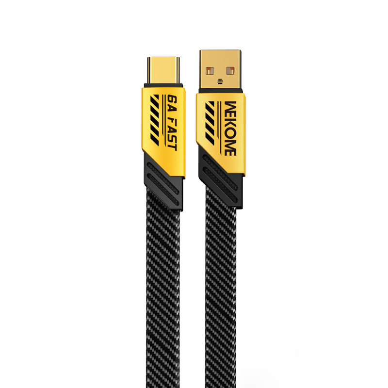 Kabel Połączeniowy USB-A Do USB-C Fast Charging 1 m Wekome Wdc - 190 Mecha Series Żółty