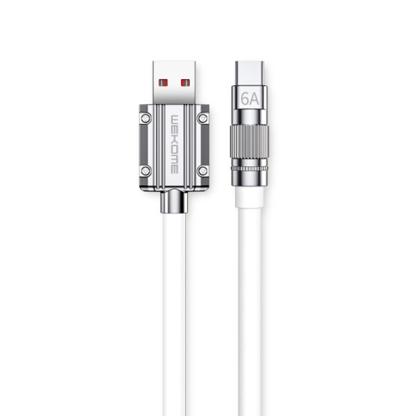 Kabel Połączeniowy USB-A Do USB-C Fast Charging 1 m Wekome WDC-186 Wingle Series Biały