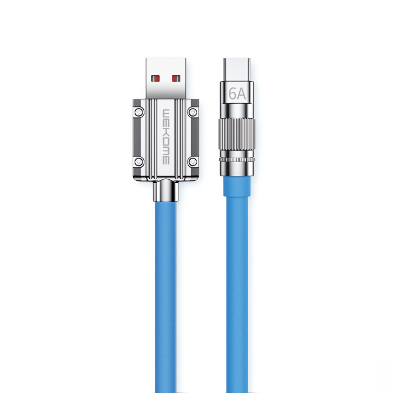 Kabel Połączeniowy USB-A Do USB-C Fast Charging 1 m Wekome WDC-186 Wingle Series Niebieski