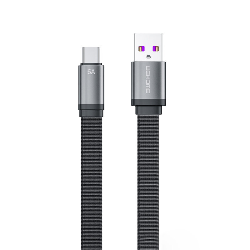 Kabel Połączeniowy USB-A Do USB-C 6A Fast Charging 1.3 m Wekome WDC-156 King Kong 2 Gen Czarny