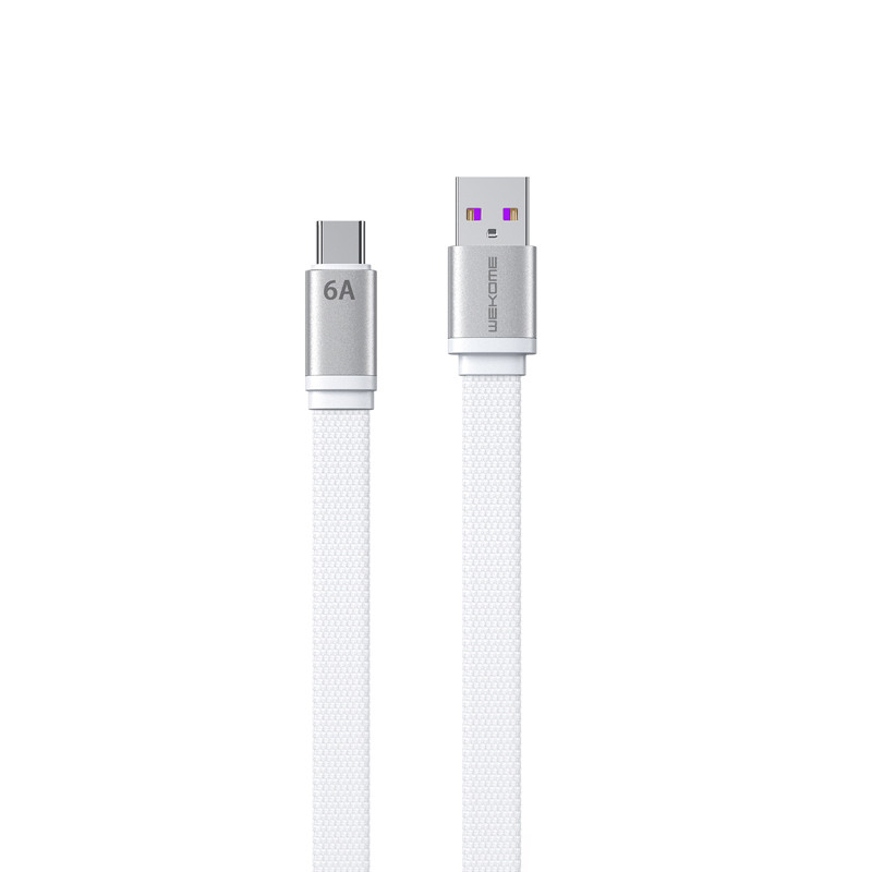 Kabel Połączeniowy USB-A Do USB-C 6A Fast Charging 1.3 m Wekome WDC-156 King Kong 2Nd Gen Biały