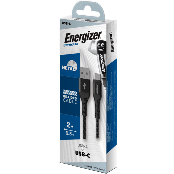 Kabel Połączeniowy USB-A Do USB-C 2 m Energizer Ultimate Czarny