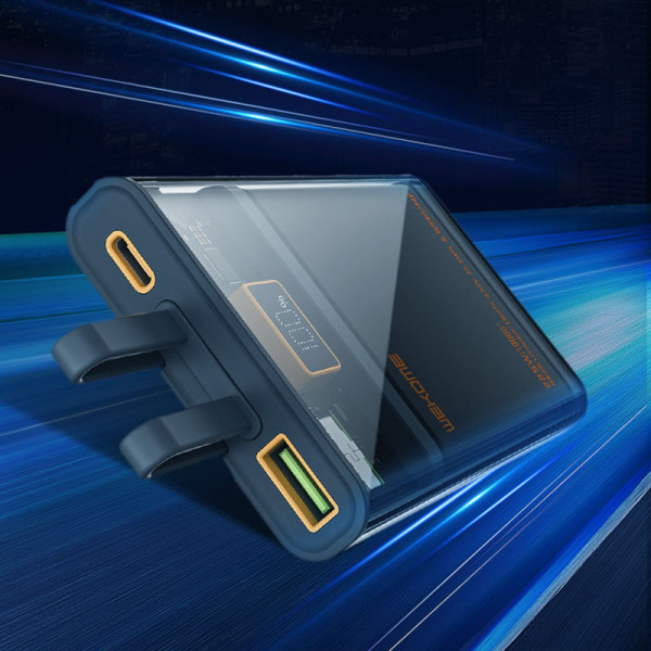 Powerbank 20000 mAh Super Charging Z Wbudowanym Kablem USB-C & Lightning PD 20 W + QC 22.5W Wekome Wp-325 Vanguard Series Czarny