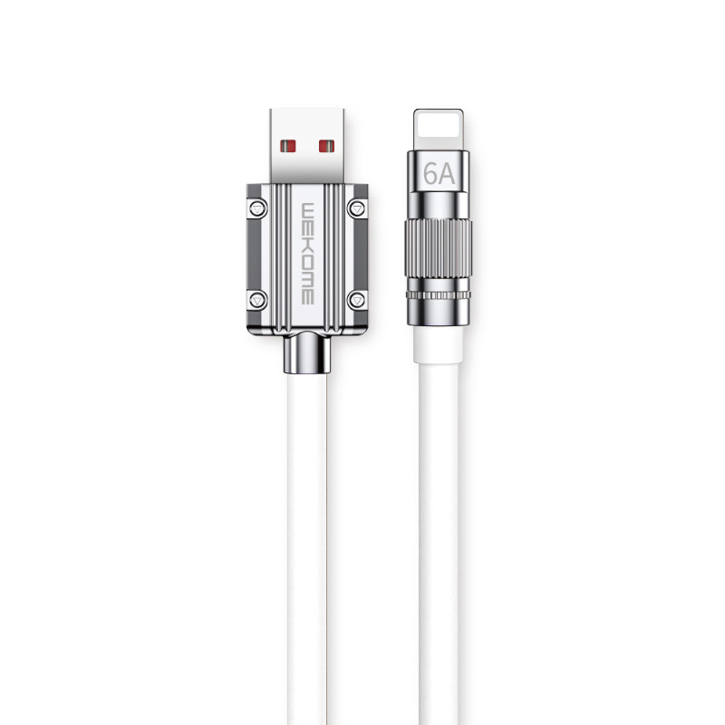 Kabel Połączeniowy USB-A Do Lightning Fast Charging 1 m Wekome WDC-186 Wingle Series Biały