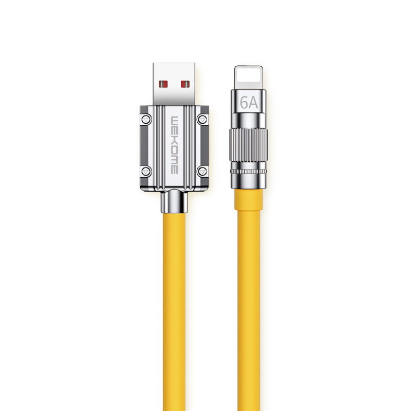 Kabel Połączeniowy USB-A Do Lightning Fast Charging 1 m Wekome Wdc - 186 Wingle Series Żółty