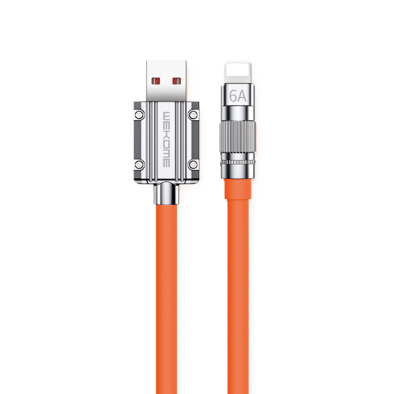 Kabel Połączeniowy USB-A Do Lightning Fast Charging 1 m Wekome WDC-186 Wingle Series Pomarańczowy