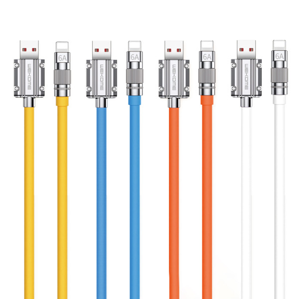 Kabel Połączeniowy USB-A Do Lightning Fast Charging 1 m Wekome WDC-186 Wingle Series Pomarańczowy