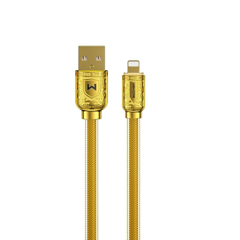 Kabel Połączeniowy USB-A Do Lightning Fast Charging 6A 1 m Wekome Wdc - 161 Sakin Series Złoty