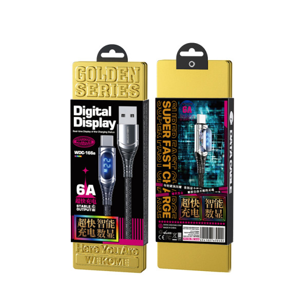 Kabel Połączeniowy USB-A Do Lightning 6A Fast Charging 1 m Wekome Wdc - 166 Sakin Series Szary