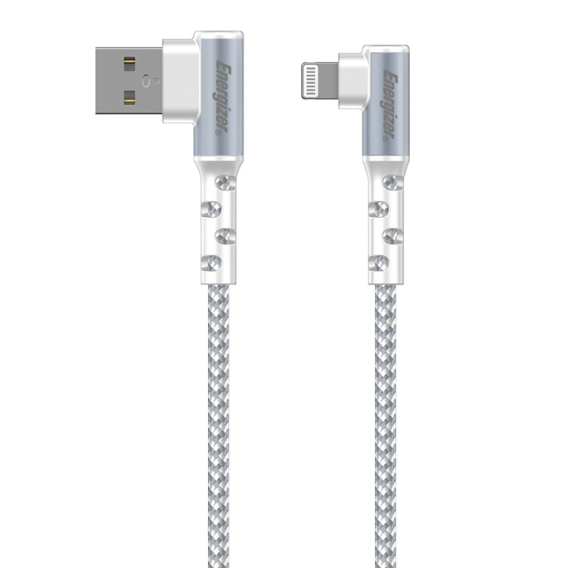 Kabel Gamingowy USB-A Do Lightning 90° Certyfikat Mfi 2 m Energizer Ultimate Biały