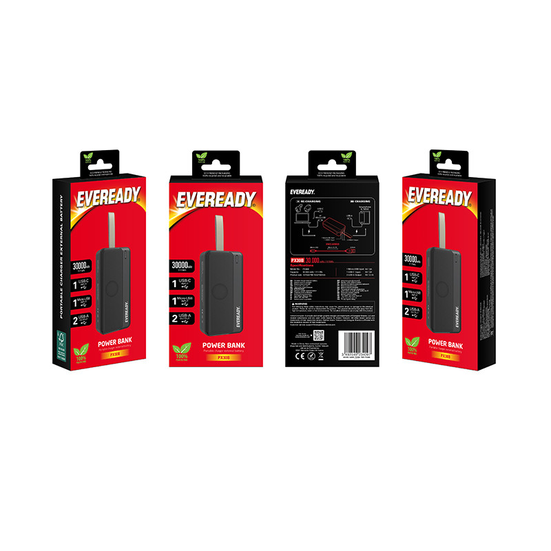 Powerbank 30000 mAh 2x USB-A Eveready PX30B Czarny