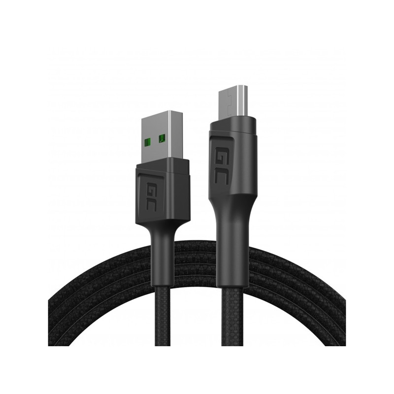 Kabel Przewód USB-A - MicroUSB 120 cm Szybkie Ładowanie Ultra Charge. QC 3.0 Green Cell Powerstream Czarny