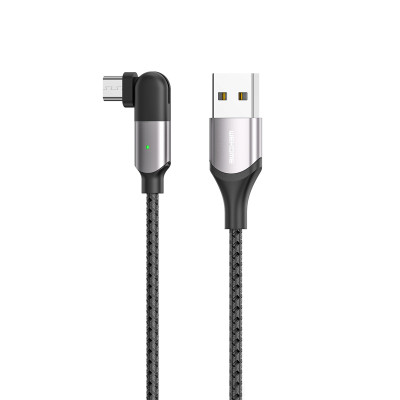 Kabel Gamingowy USB-A Do Micro USB 3A Obrót O 180° 1 m Wekome Wdc - 142 Game Series Szary