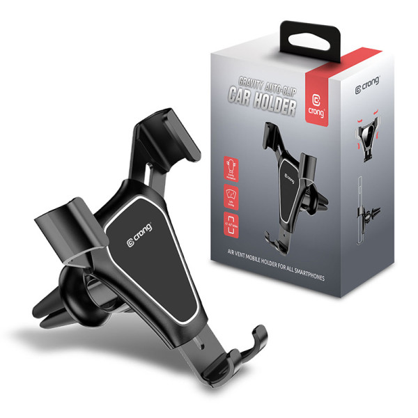 Uchwyt Samochodowy Grawitacyjny Do Telefonu 4.7 "- 6.5 " Crong Gravity Auto-Clip Car Holder Czarny