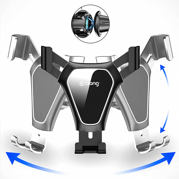 Uchwyt Samochodowy Grawitacyjny Do Telefonu 4.7 "- 6.5 " Crong Gravity Auto-Clip Car Holder Czarny