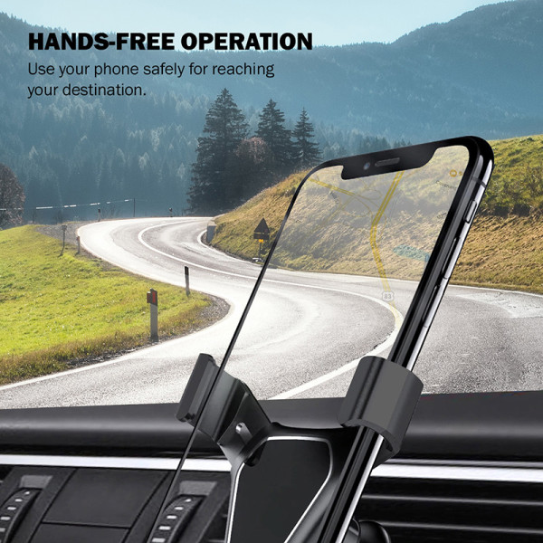 Uchwyt Samochodowy Grawitacyjny Do Telefonu 4.7 "- 6.5 " Crong Gravity Auto-Clip Car Holder Czarny