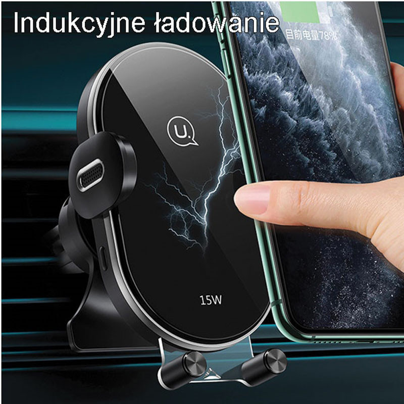 Uchwyt Samochodowy Z Ładowaniem Bezprzewodowym...