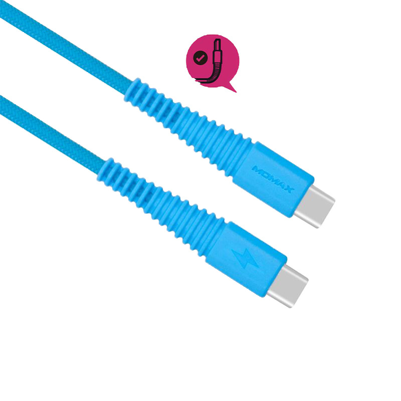 Kabel Połączeniowy USB-C Do USB-C. 1.2 m Momax Tough Link Niebieski