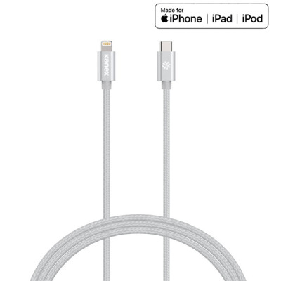 Kabel Połączeniowy USB-C ( Power Delivery ) Na Lightning Certyfikat Mfi 1.2 m Kanex Durabraid Srebrny