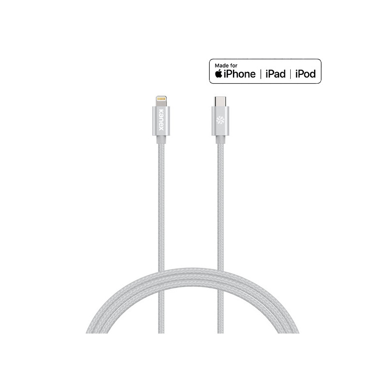 Kabel Połączeniowy USB-C ( Power Delivery ) Na Lightning Certyfikat Mfi 1.2 m Kanex Durabraid Srebrny